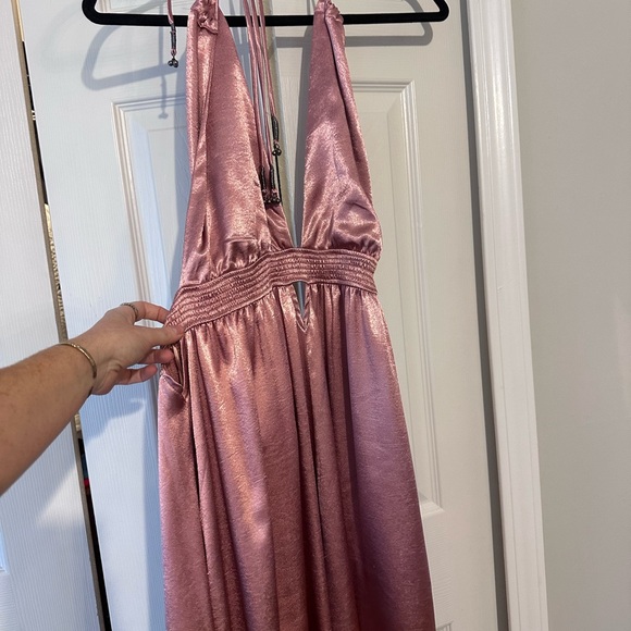 Free People Dresses & Skirts - Free People Look Into The Sun Gown Pink Shimmer Dress